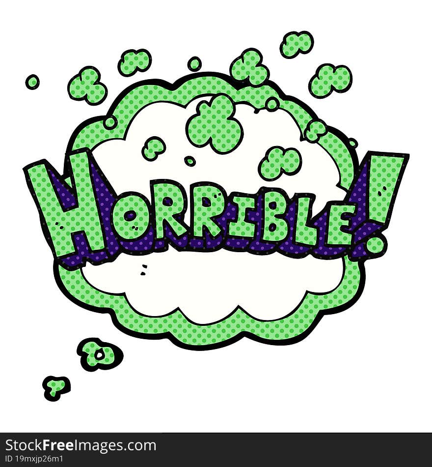 Thought Bubble Cartoon Word Horrible