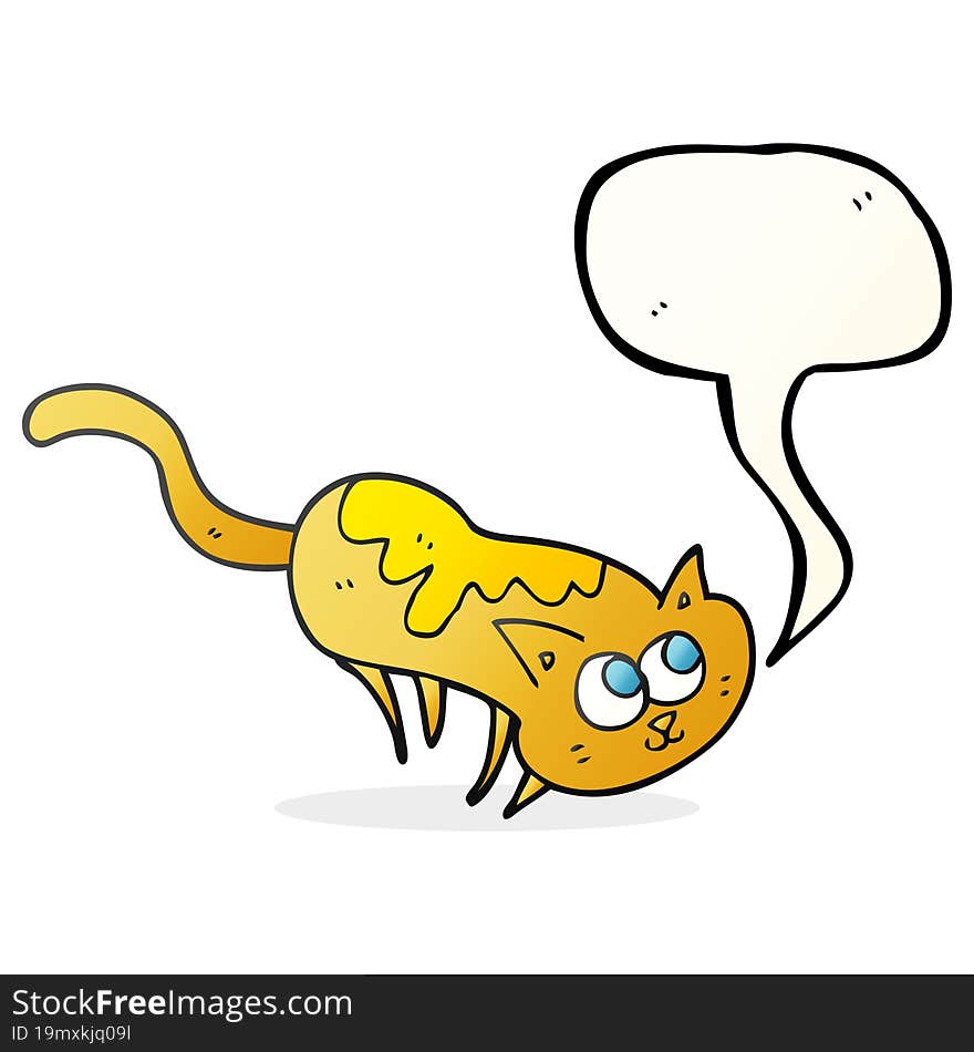 Speech Bubble Cartoon Cat