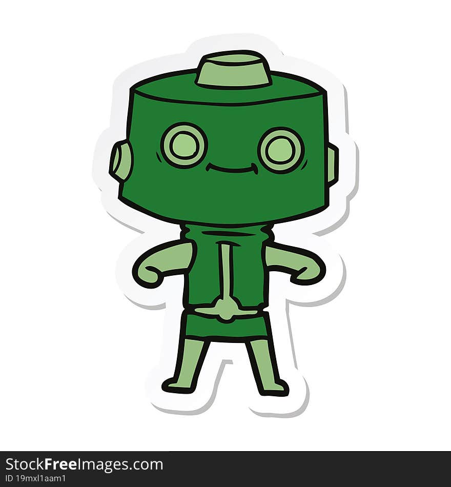 sticker of a cartoon robot