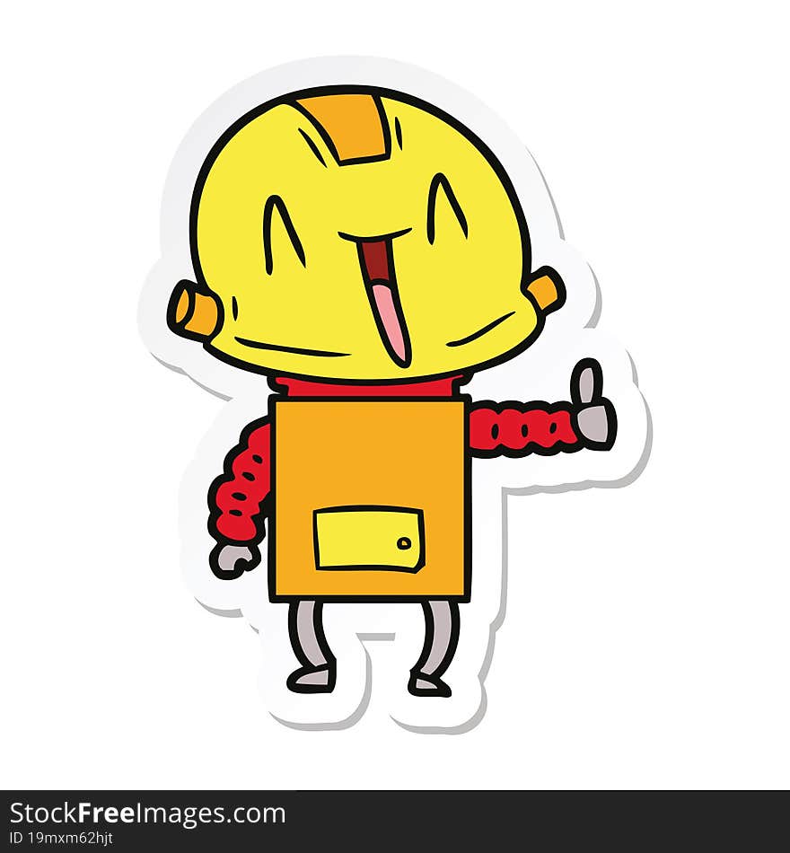 sticker of a cartoon robot