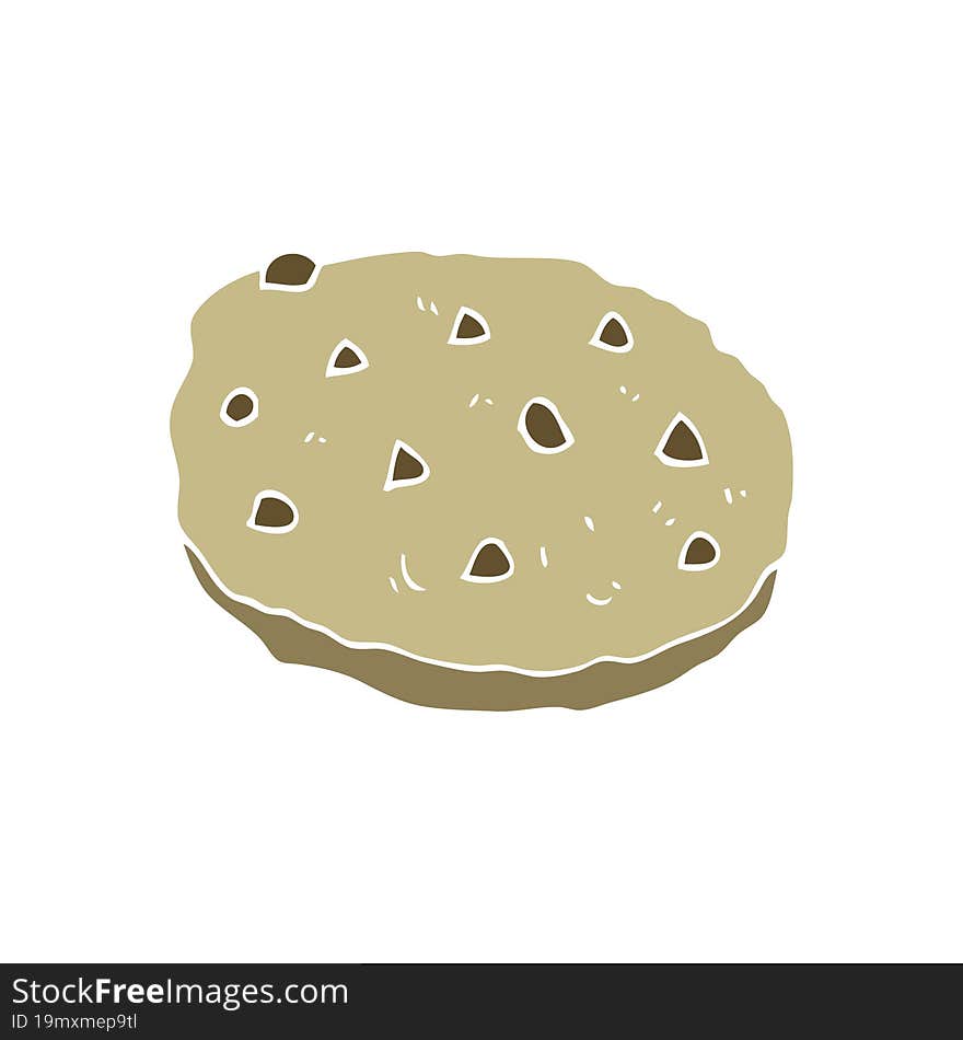 flat color illustration of a cartoon cookie