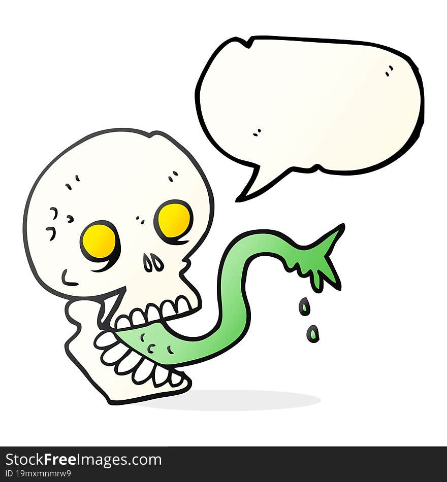 speech bubble cartoon spooky halloween skull