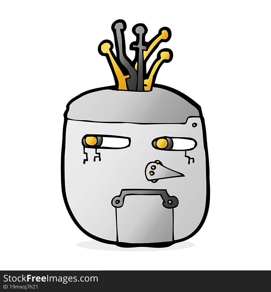 cartoon robot head