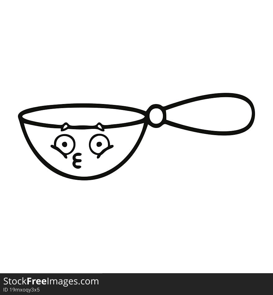 line drawing cartoon of a measuring spoon