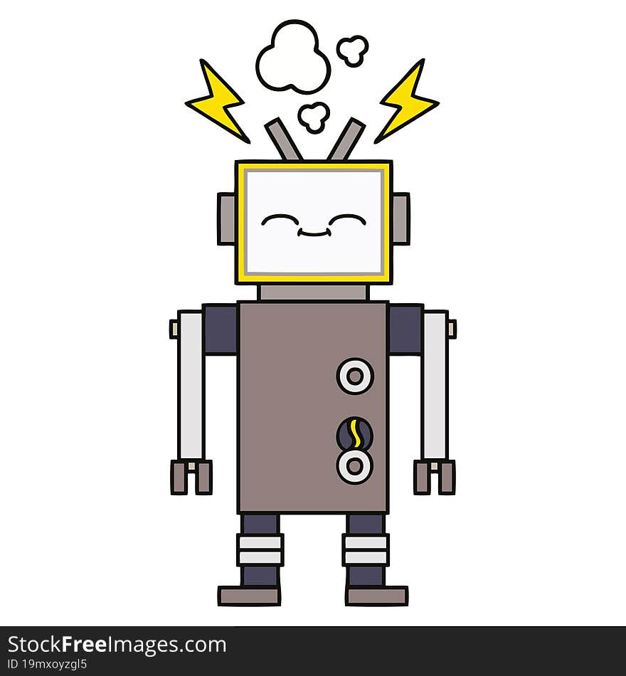 cute cartoon of a robot. cute cartoon of a robot