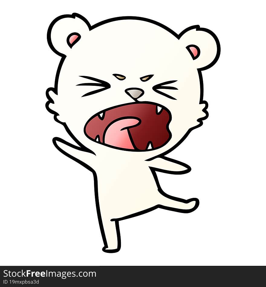 angry cartoon polar bear. angry cartoon polar bear