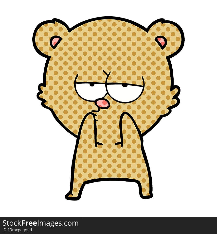 bored bear cartoon. bored bear cartoon