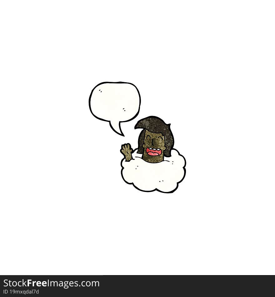 head in clouds cartoon man