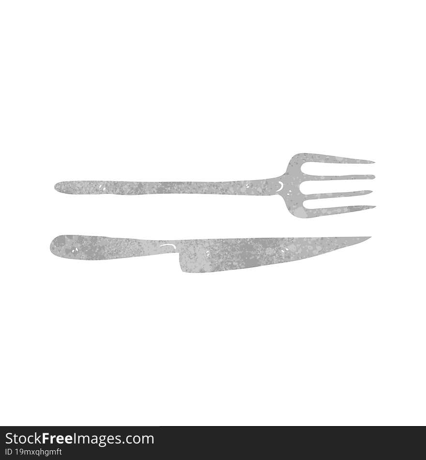 retro cartoon knife and fork