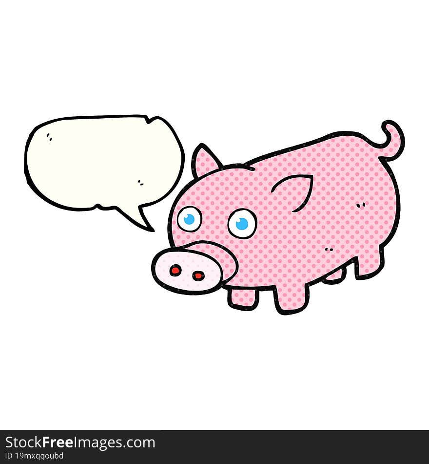 Comic Book Speech Bubble Cartoon Piglet