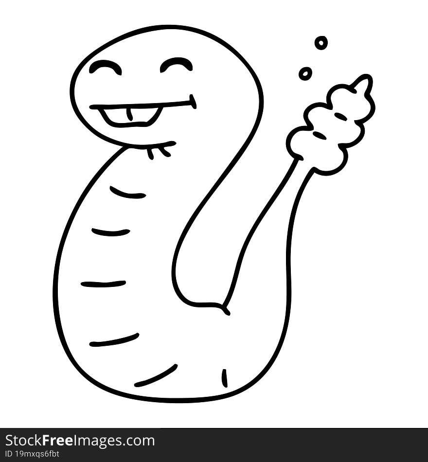 cartoon happy snake