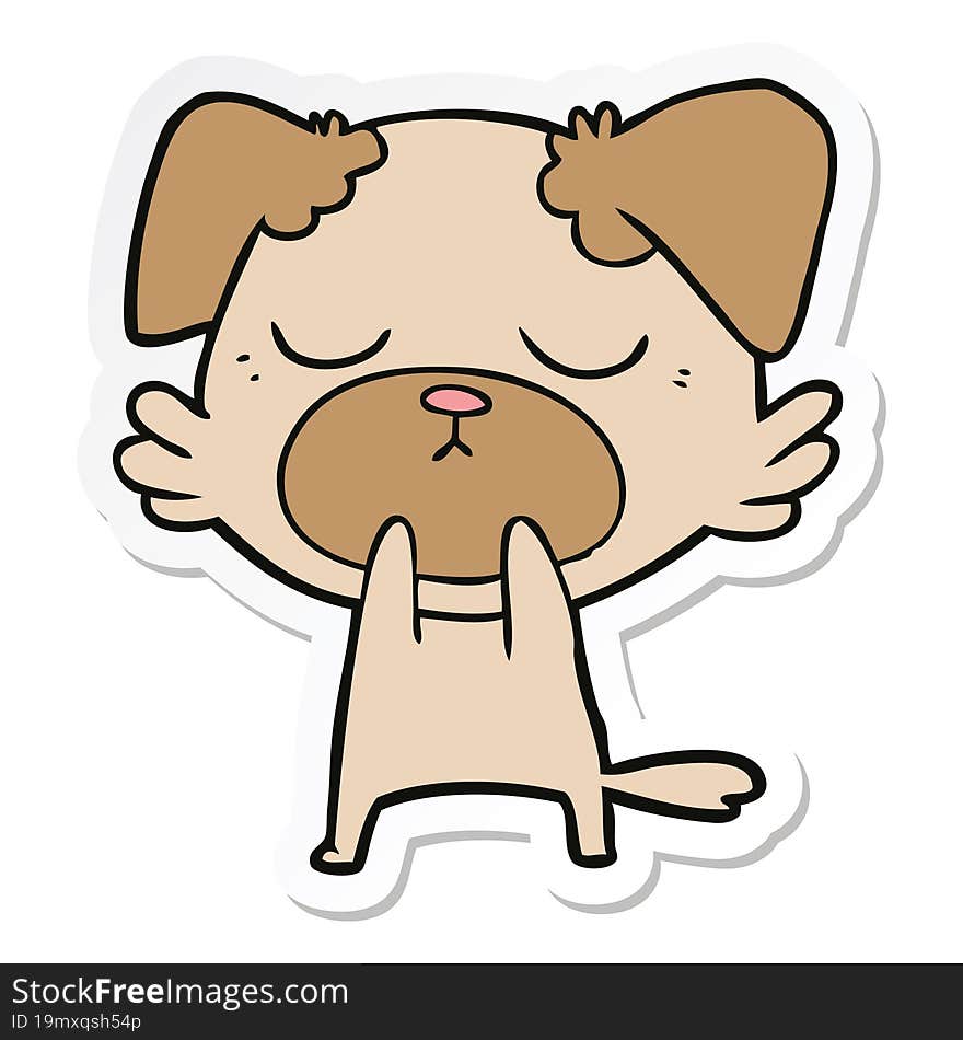 sticker of a cute cartoon dog