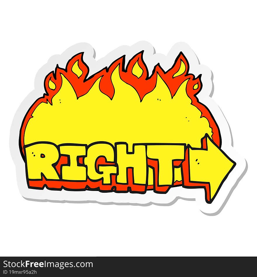 Sticker Of A Cartoon Right Symbol