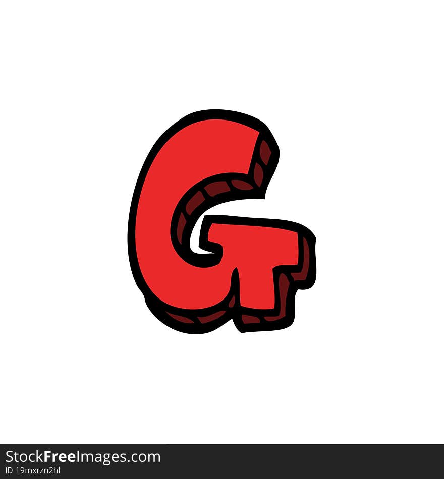 Cartoon Doodle Letter G