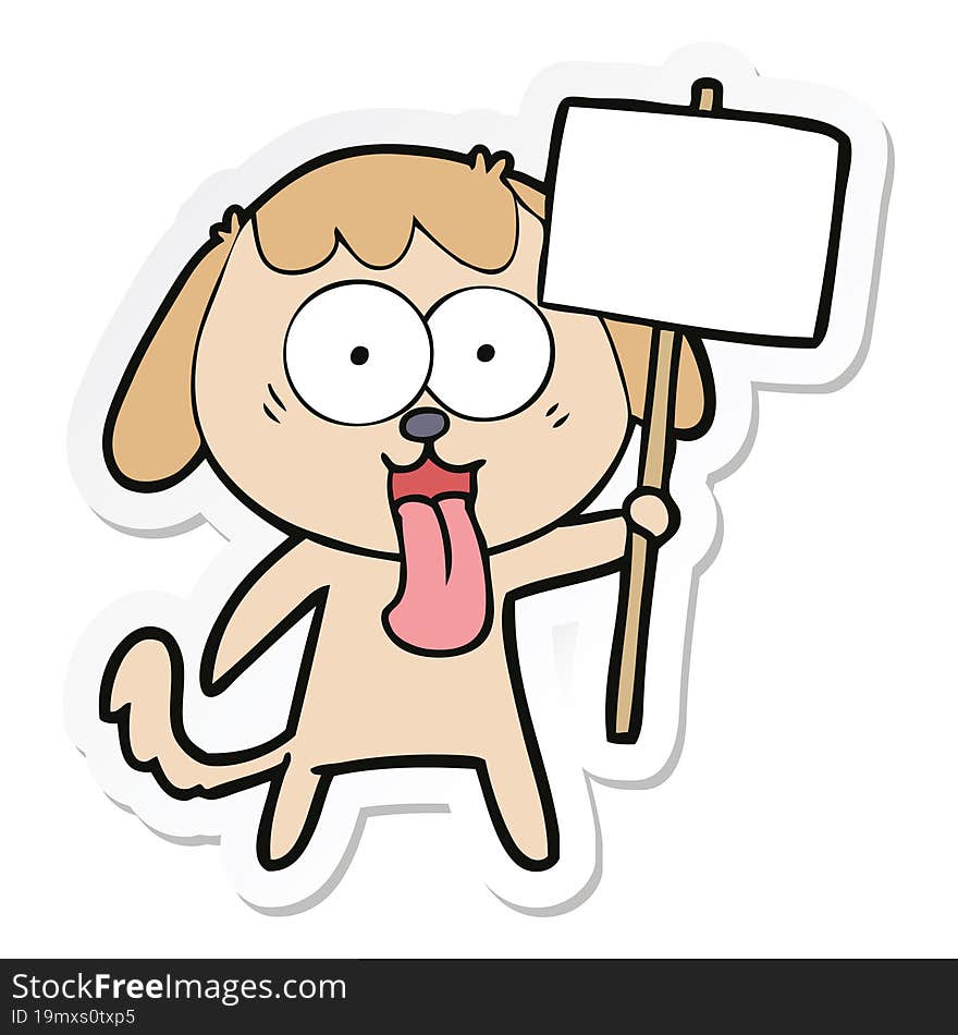 Sticker Of A Cute Cartoon Dog