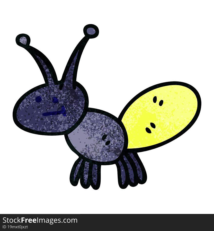 quirky hand drawn cartoon light bug