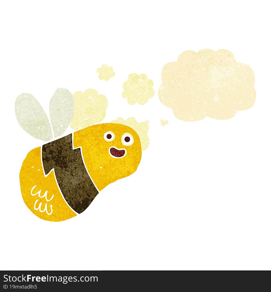 cartoon bee with thought bubble