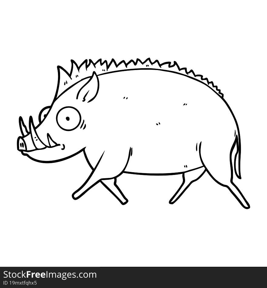 cartoon wild boar. cartoon wild boar