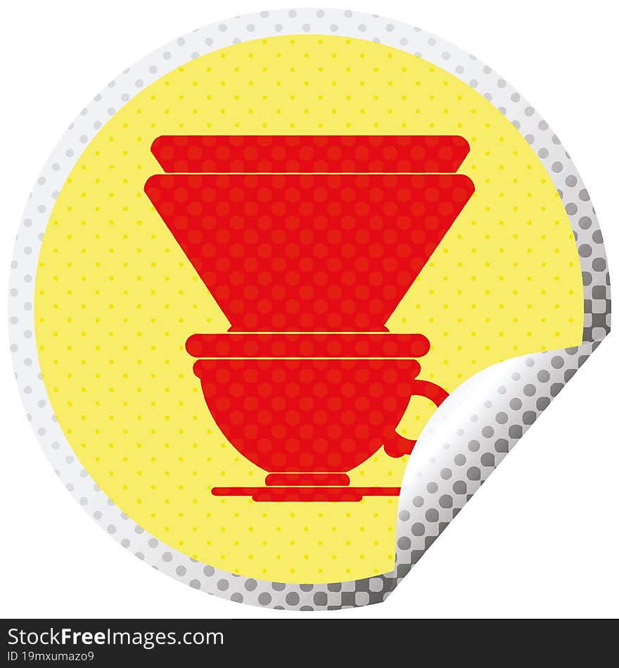 coffee filter cup circular peeling sticker