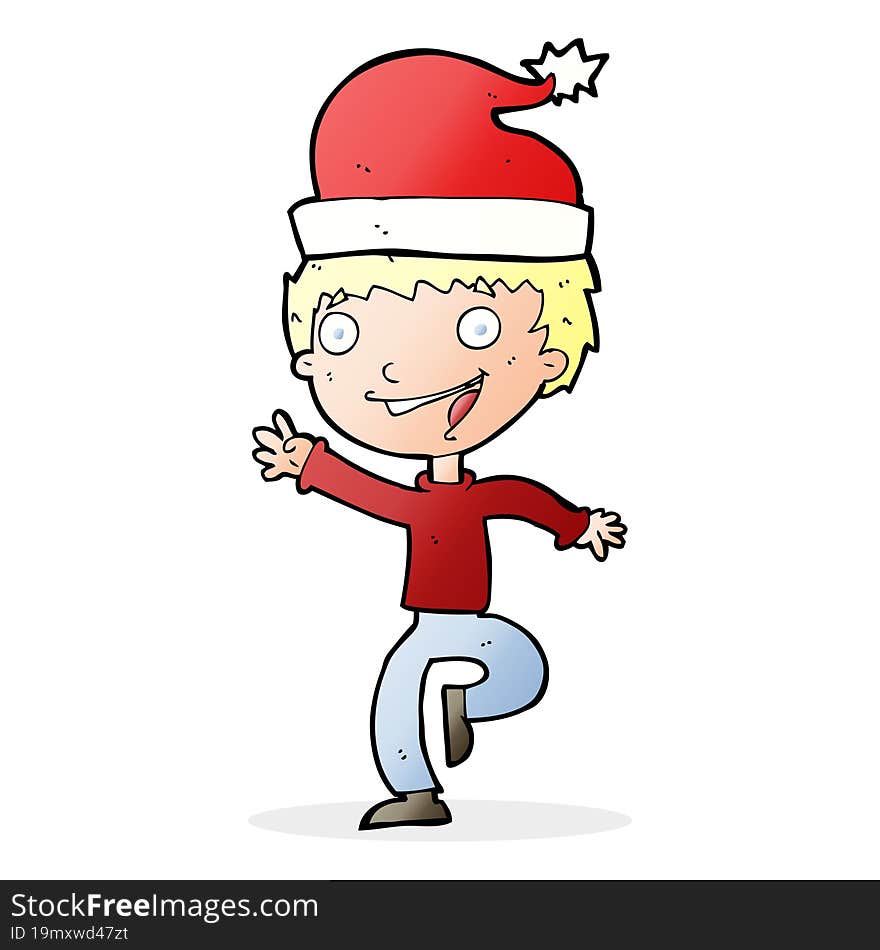 cartoon man ready for christmas