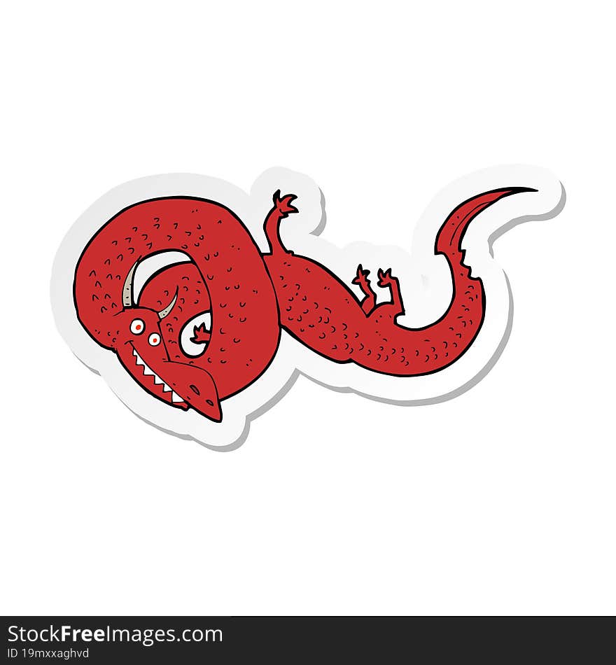 sticker of a cartoon chinese dragon