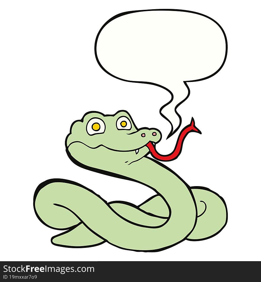 cartoon snake and speech bubble