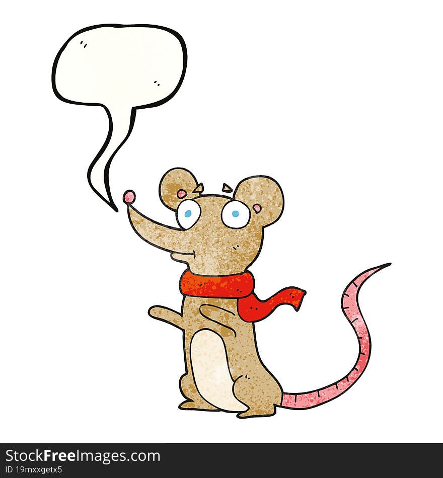 speech bubble textured cartoon mouse