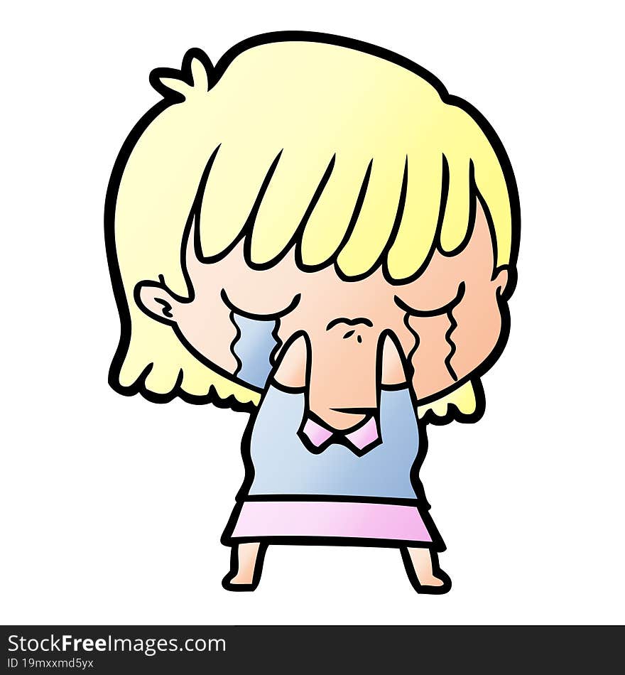 cartoon woman crying. cartoon woman crying