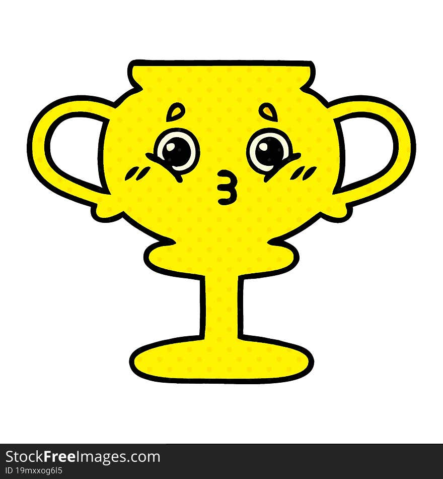 comic book style cartoon trophy