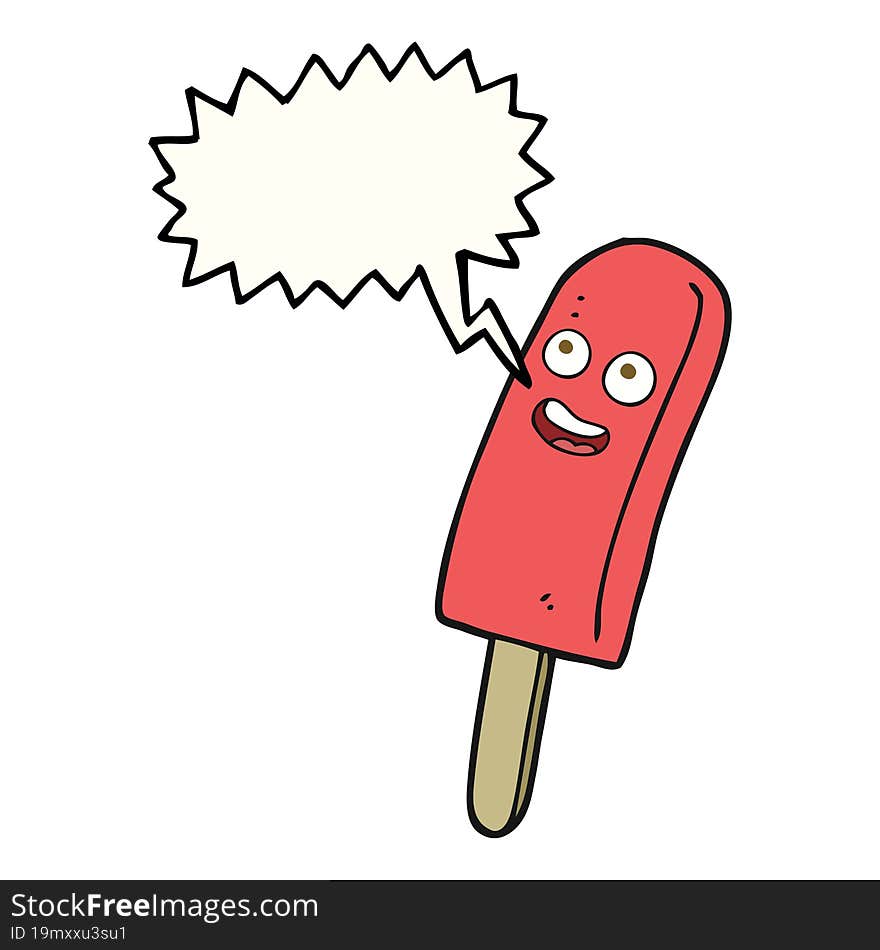 speech bubble cartoon ice lolly