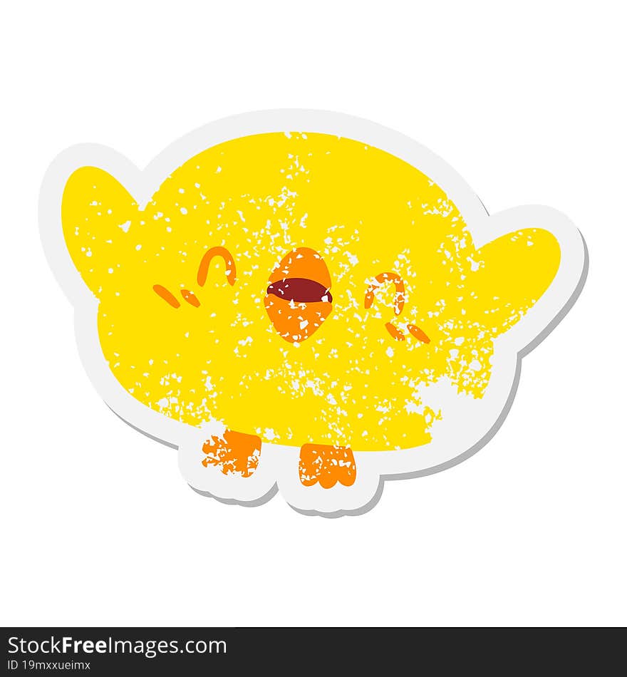 cute cartoon baby bird grunge sticker