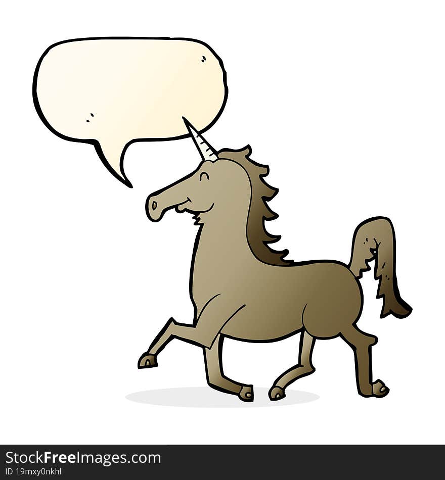 cartoon unicorn with speech bubble