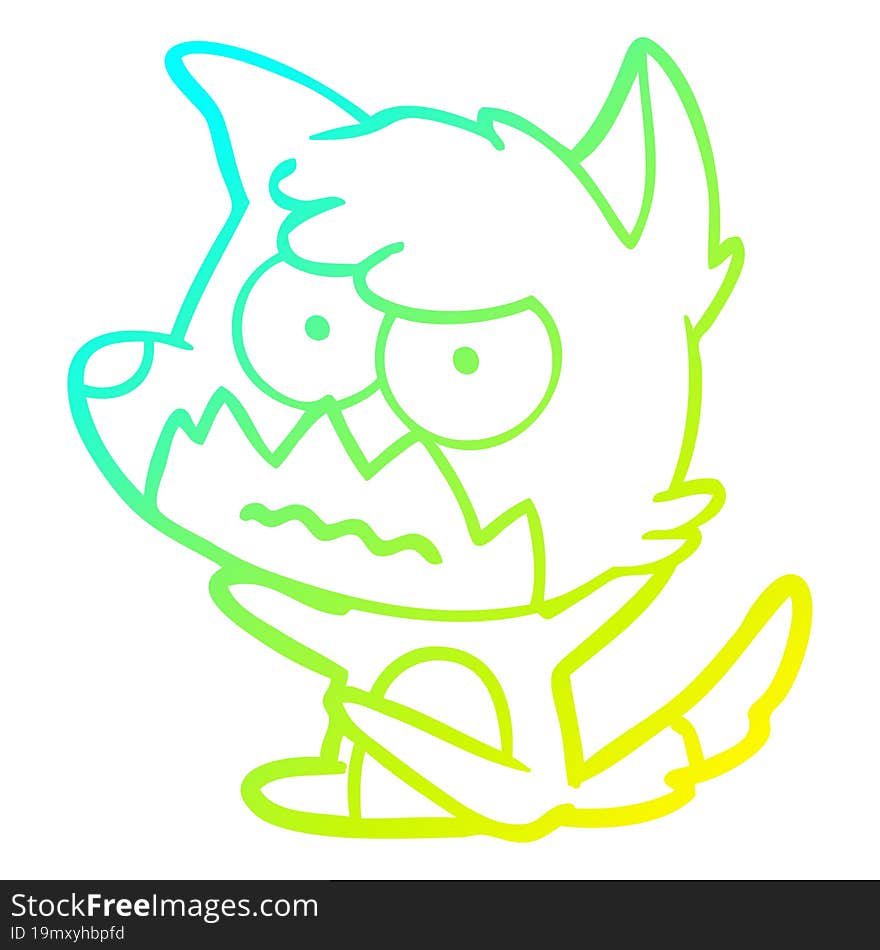 cold gradient line drawing cartoon annoyed fox