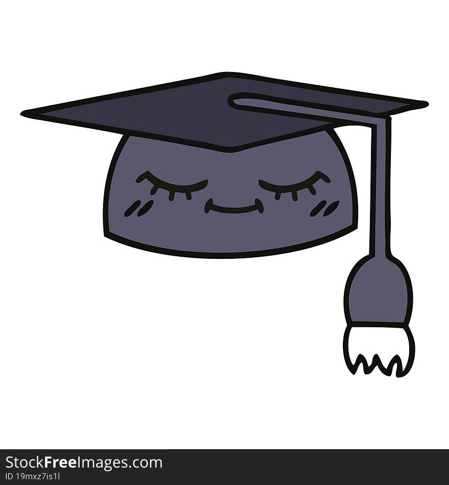 cute cartoon of a graduation hat. cute cartoon of a graduation hat