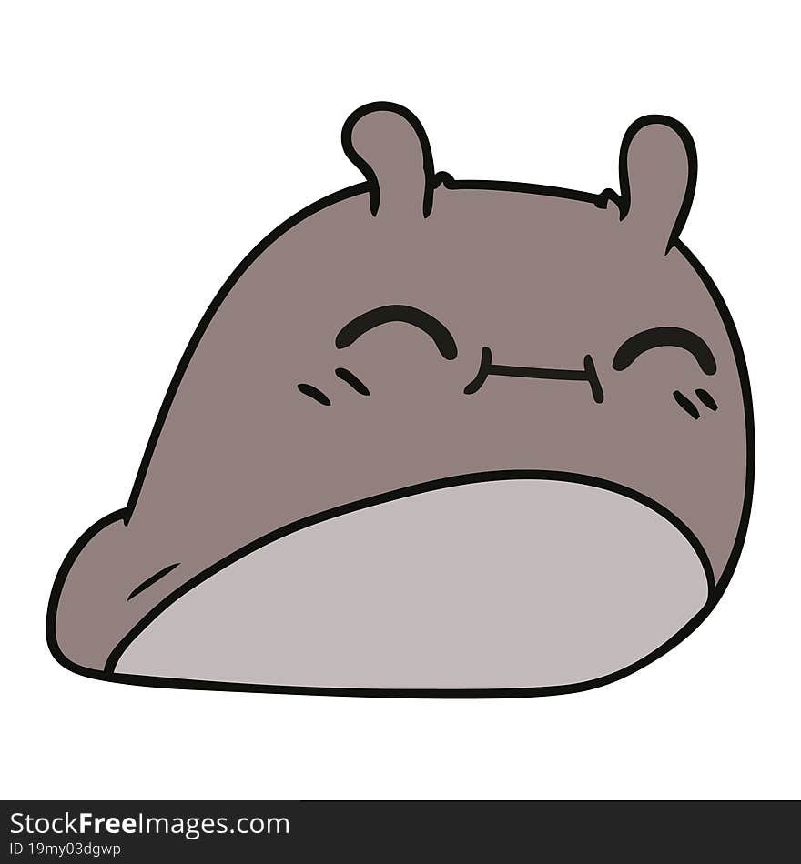 cartoon of a happy kawaii slug