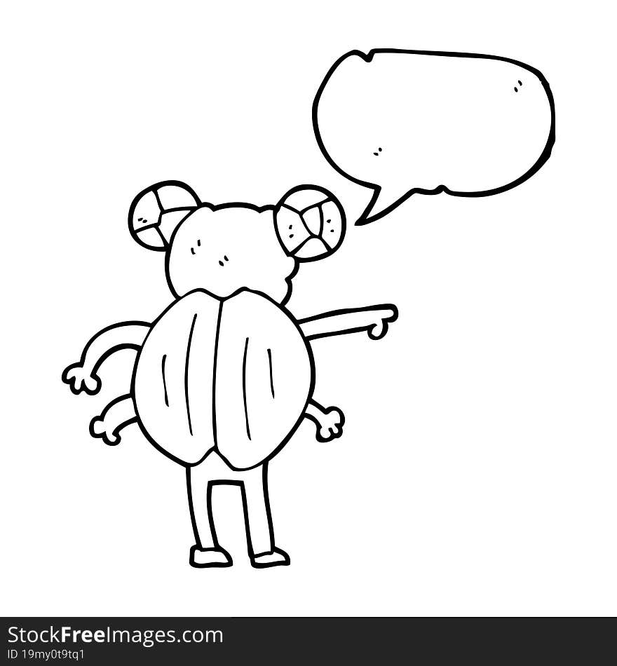 speech bubble cartoon pointing insect