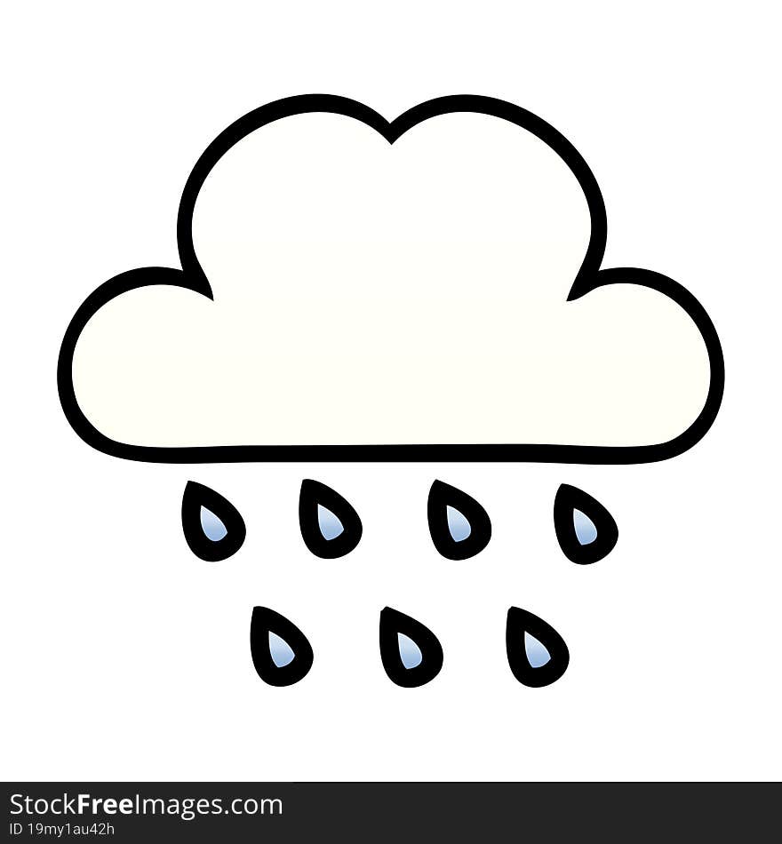 gradient shaded cartoon rain cloud