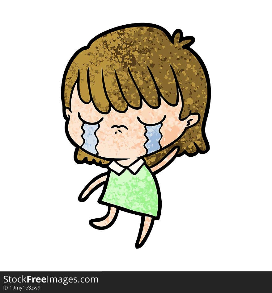 cartoon woman crying. cartoon woman crying