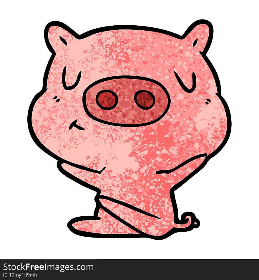 cartoon content pig. cartoon content pig