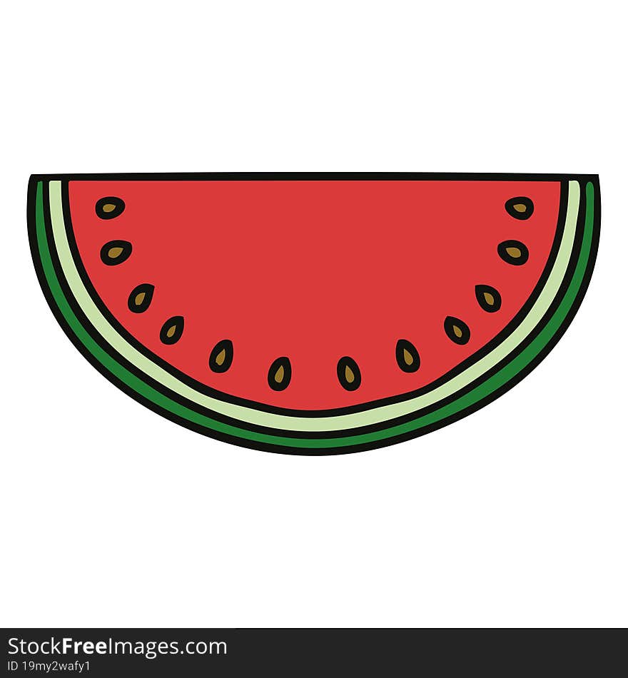 quirky hand drawn cartoon watermelon