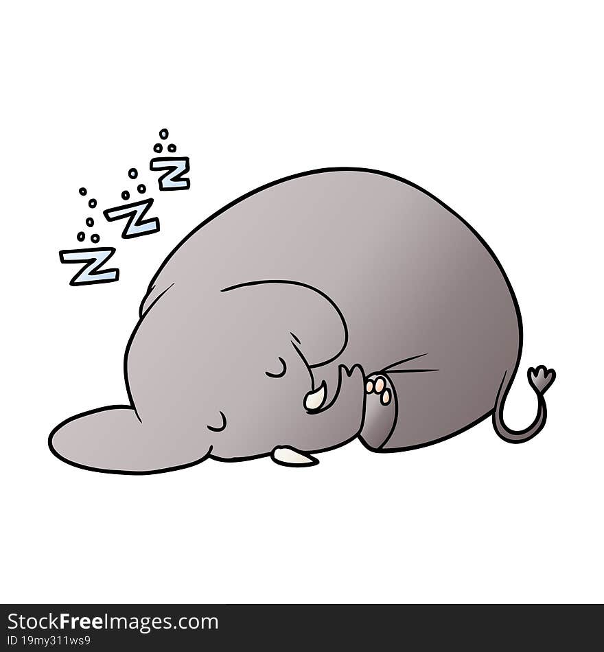 cartoon sleeping elephant. cartoon sleeping elephant