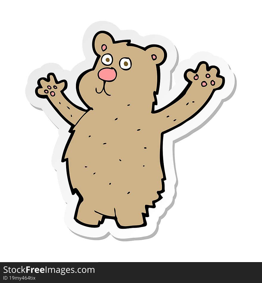 sticker of a cartoon funny bear