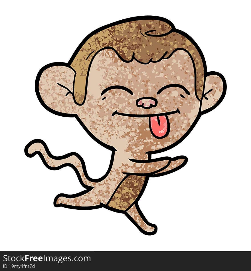 funny cartoon monkey running. funny cartoon monkey running