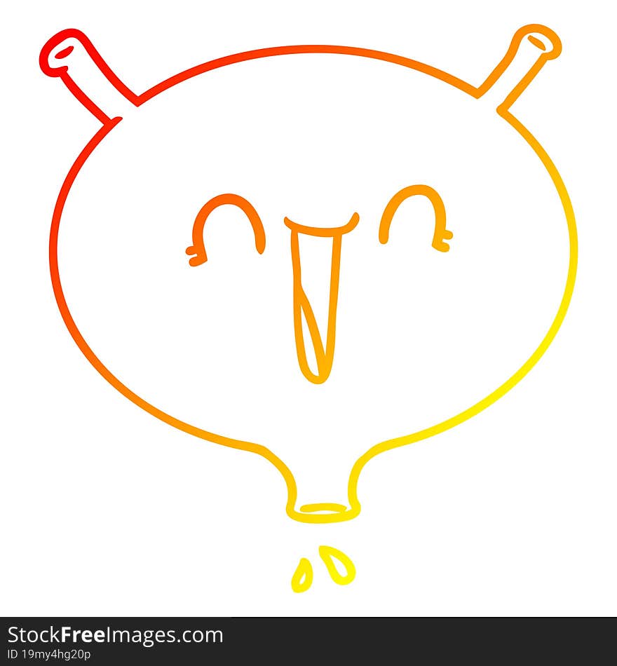 warm gradient line drawing cartoon laughing bladder