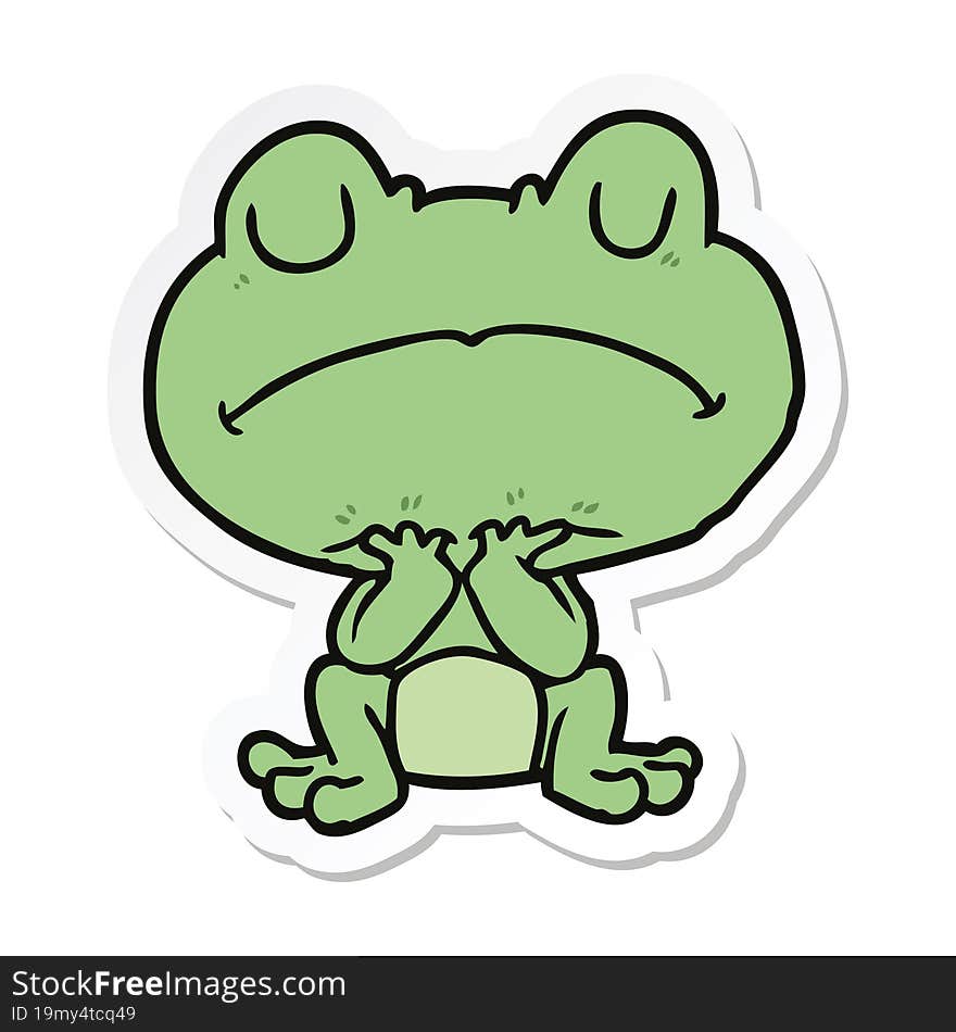 Sticker Of A Cartoon Frog