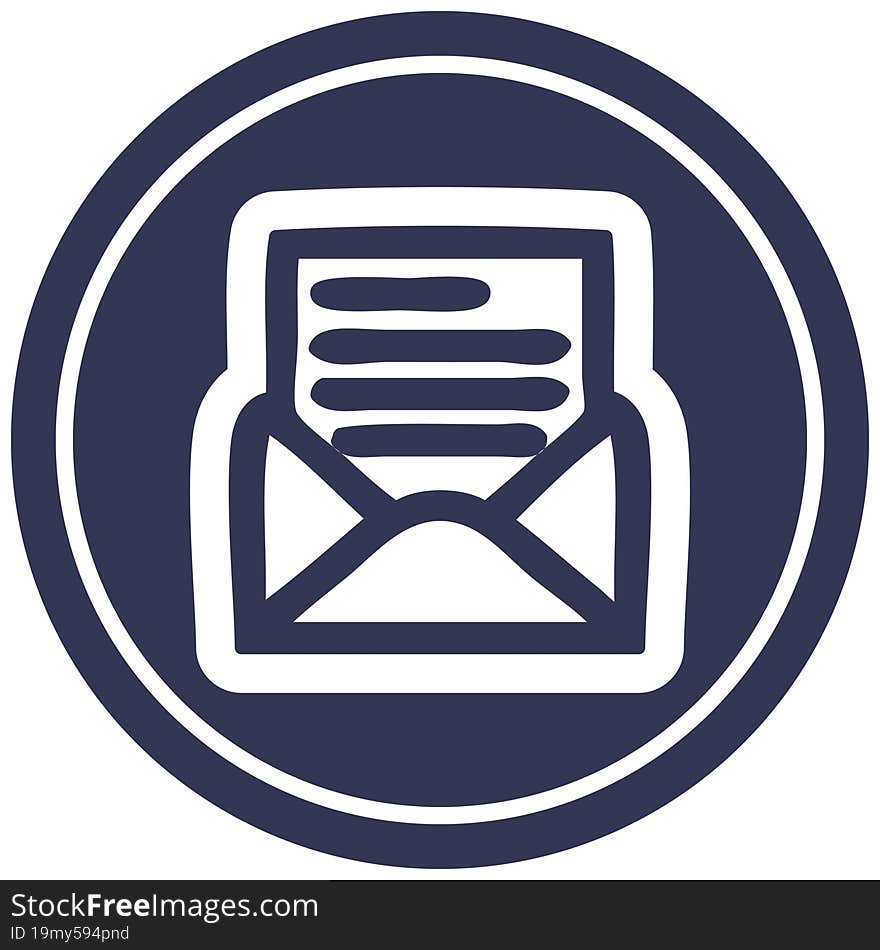 envelope letter circular icon symbol