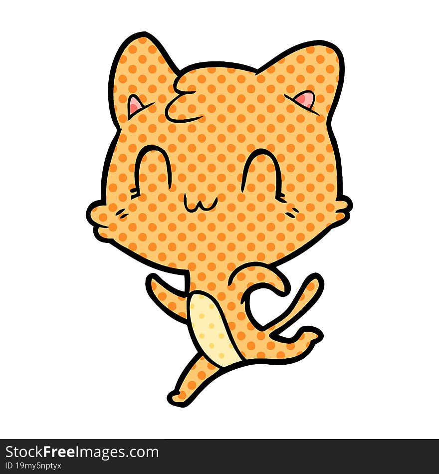 cartoon happy cat. cartoon happy cat