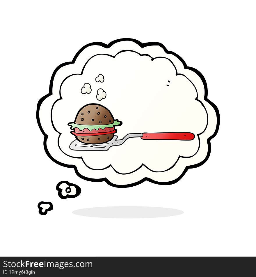 Thought Bubble Cartoon Spatula With Burger