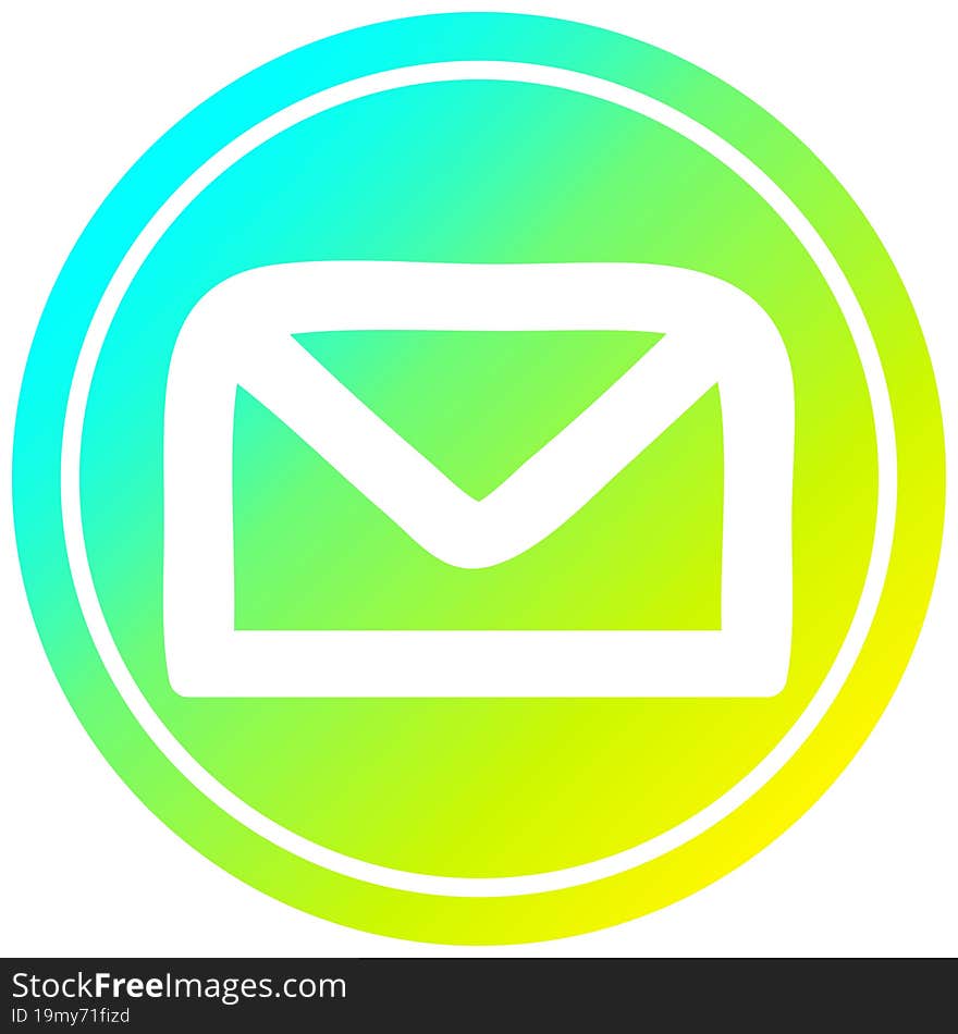 Envelope Letter Circular In Cold Gradient Spectrum