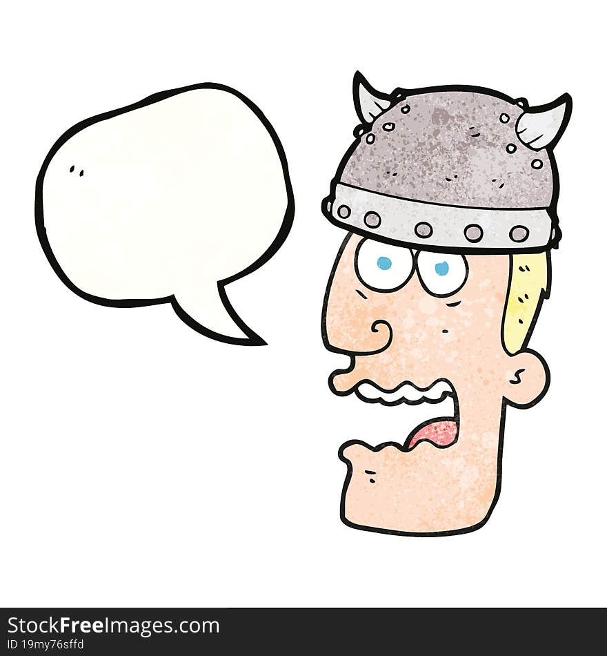 freehand speech bubble textured cartoon screaming warrior man